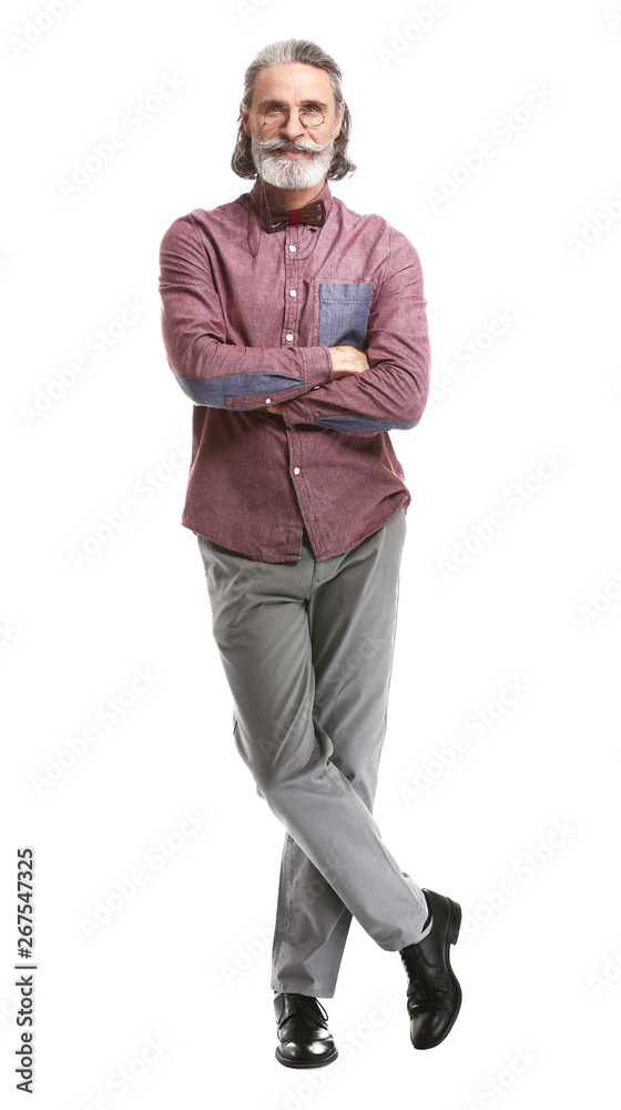Portrait of handsome mature businessman on white background Portrait of handsome mature businessman on white background