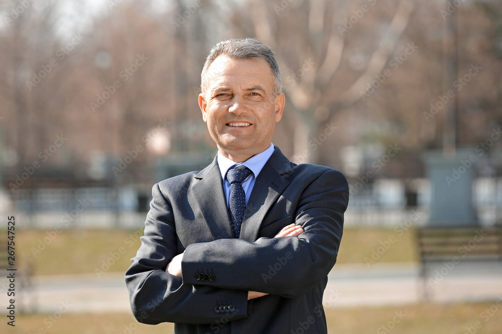 Handsome mature businessman outdoors Handsome mature businessman outdoors