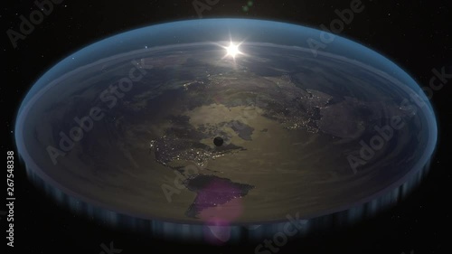 Flat Earth Diagram Animation Night