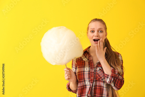 Beautiful woman with cotton...