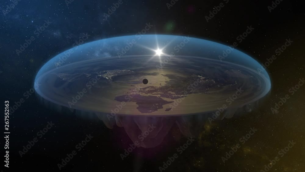 Flat Earth Diagram Spin Loopable Night