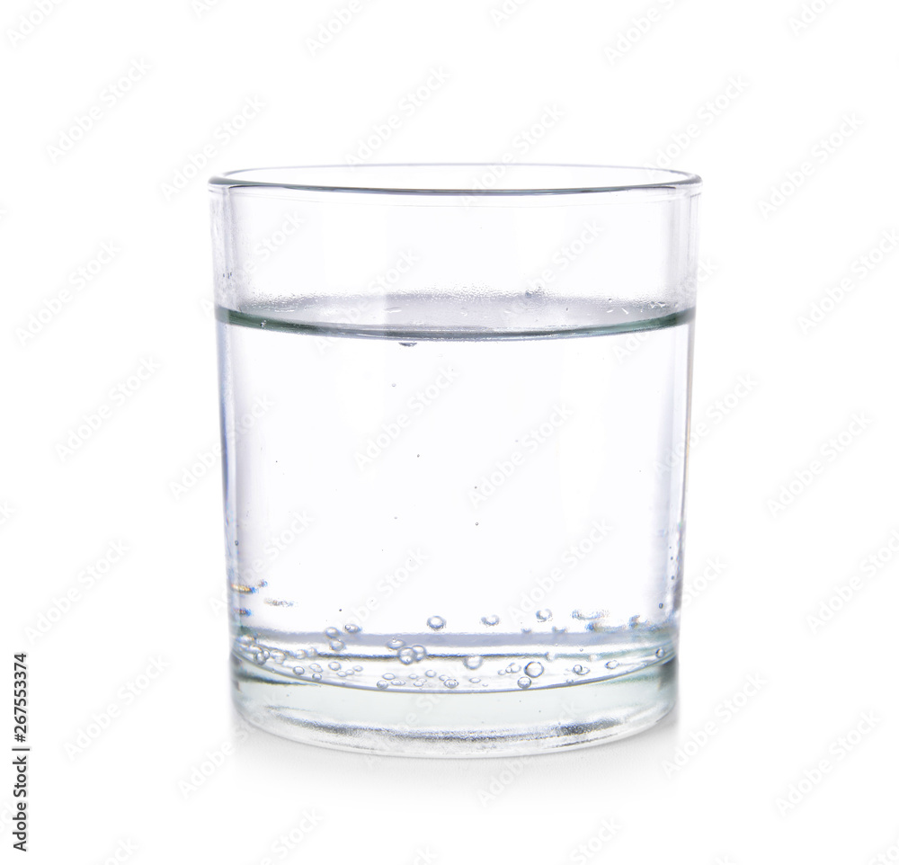 Glass of fresh water on white background Glass of fresh water on white background