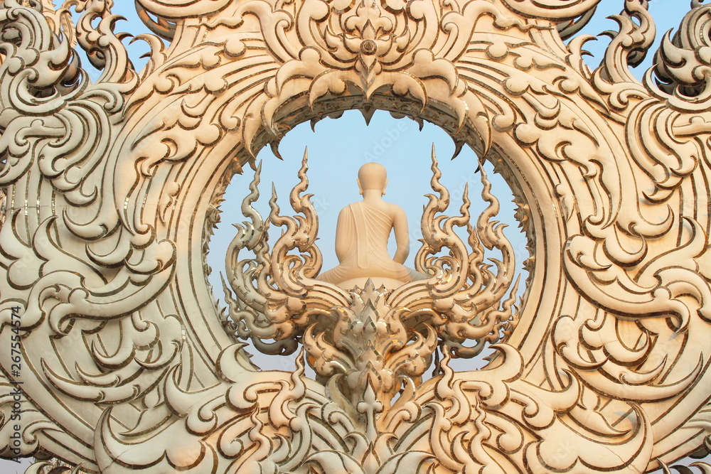 Beautiful white temple, Wat Rong Khun, Chiang Rai, Thailand