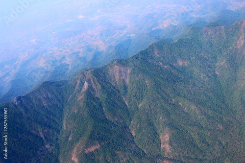Aerial view mountain, Beautiful of green mountain