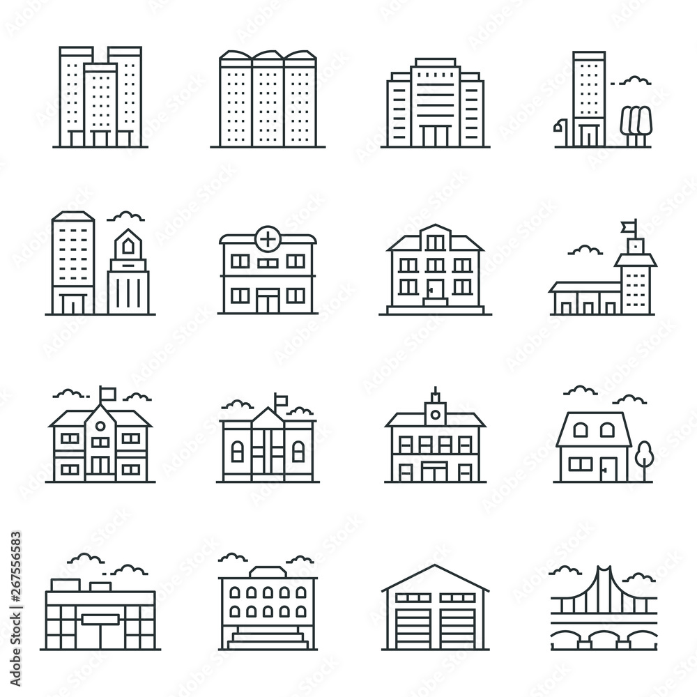 Buildings Icon Set