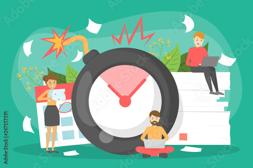 Deadline concept. Idea of many work and few time