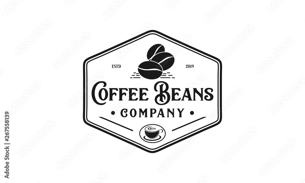 Coffee beans classic logo design