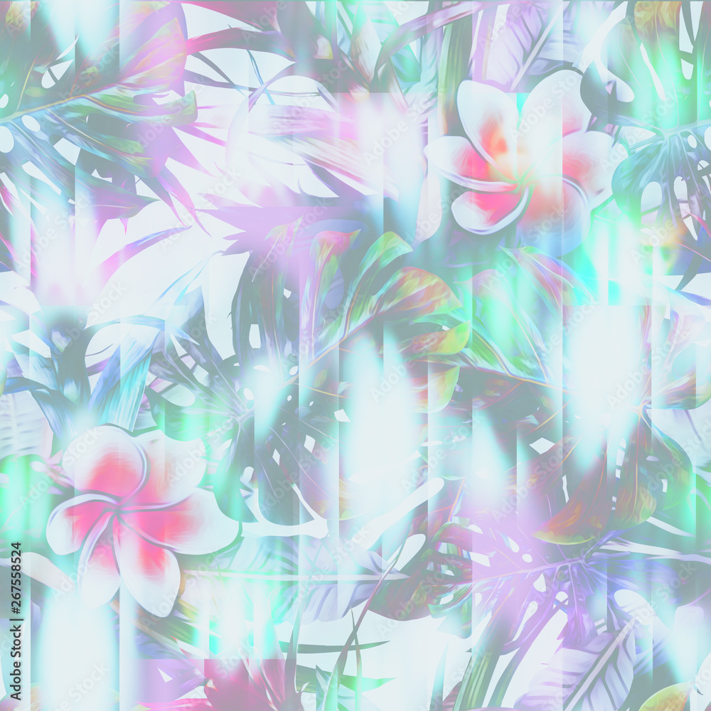 Obraz premium Abstract seamless pattern with floral elements.