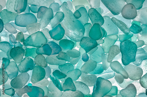 Canvas Print blue sea glass in the background