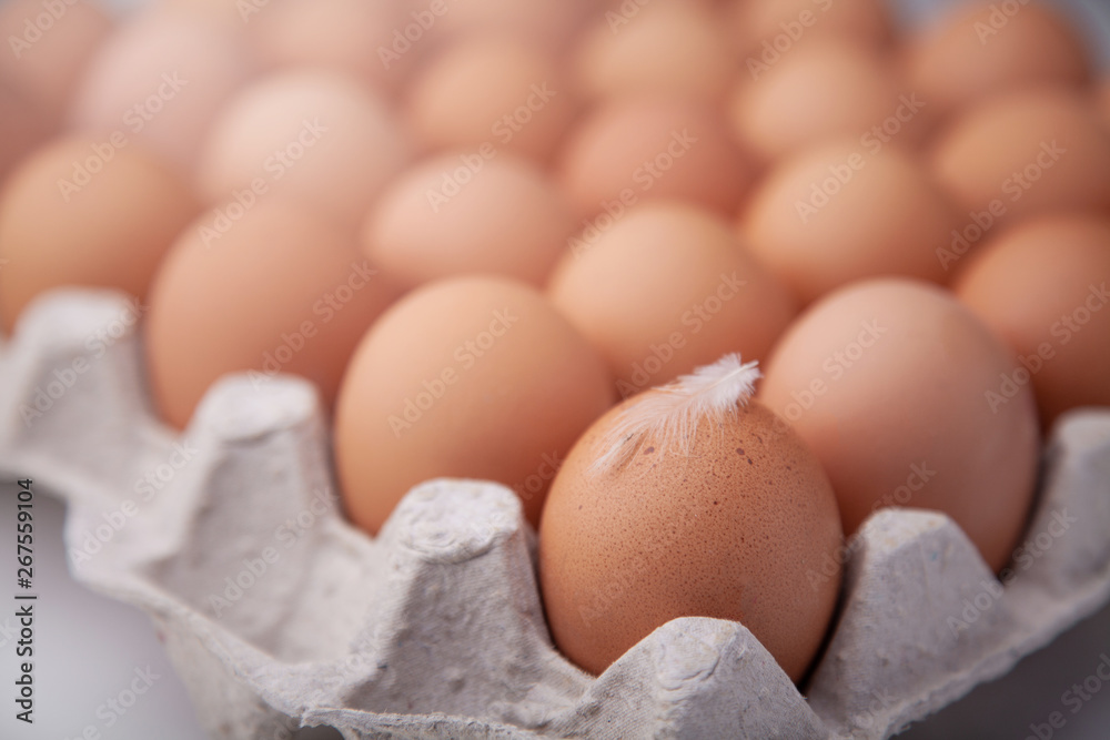Whole nutural chicken eggs in a carton box. Whole nutural chicken eggs in a carton box.
