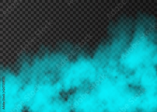 Blue smoke  or fog isolated on transparent background.