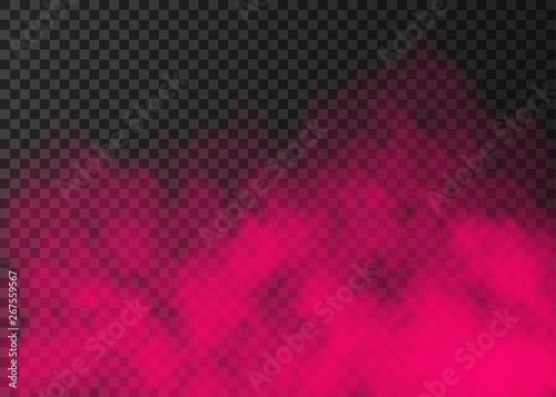 Pink smoke  or fog isolated on transparent background.