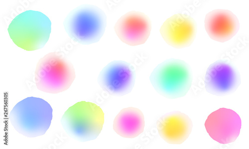 カラフル水玉　グラデーション  描画：ラインで作った水玉もよう(adobe CC)