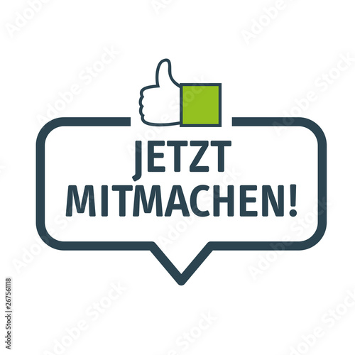 Speech bubble JETZT MITMACHEN Vector Illustration