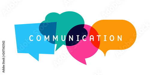 Communication / Word in colorful speech bubble