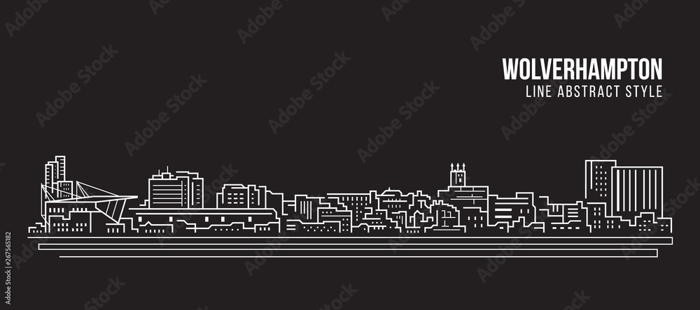 Cityscape Building Line art Vector Illustration design -  Bristol city