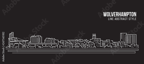 Cityscape Building Line art Vector Illustration design - Bristol city
