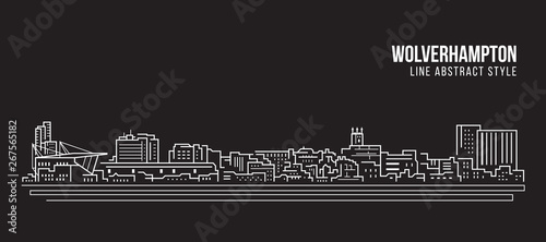 Cityscape Building Line art Vector Illustration design -  Bristol city
