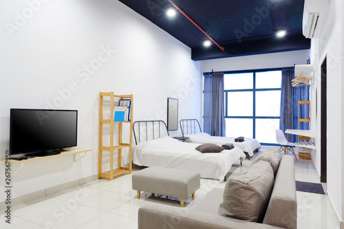 A small studio apartment interior