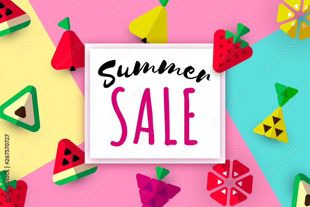 Summer sale web banner fruits