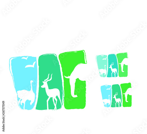 Logo triptyque zoo animaux nature