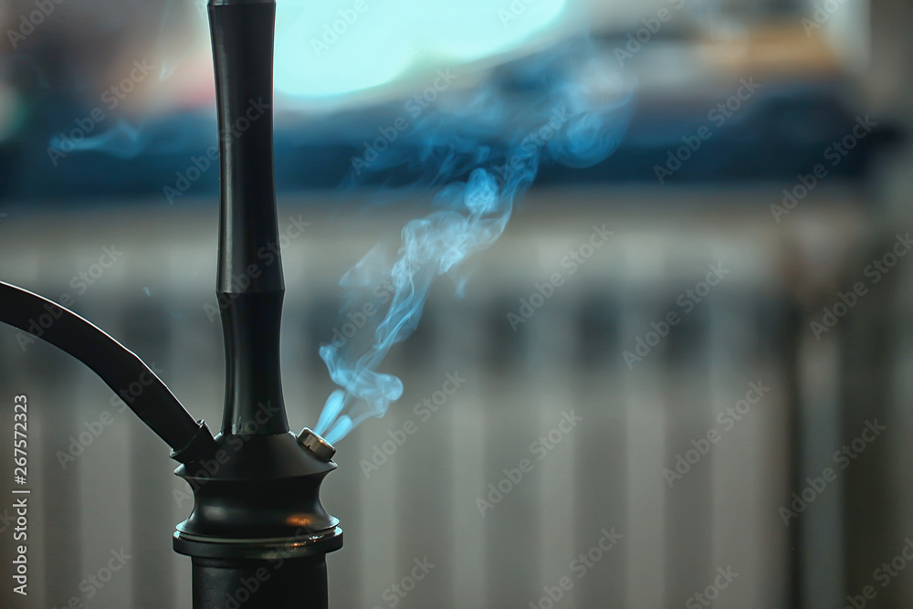 Obraz premium details of hookah smoke / smoking concept east vacation, hookah