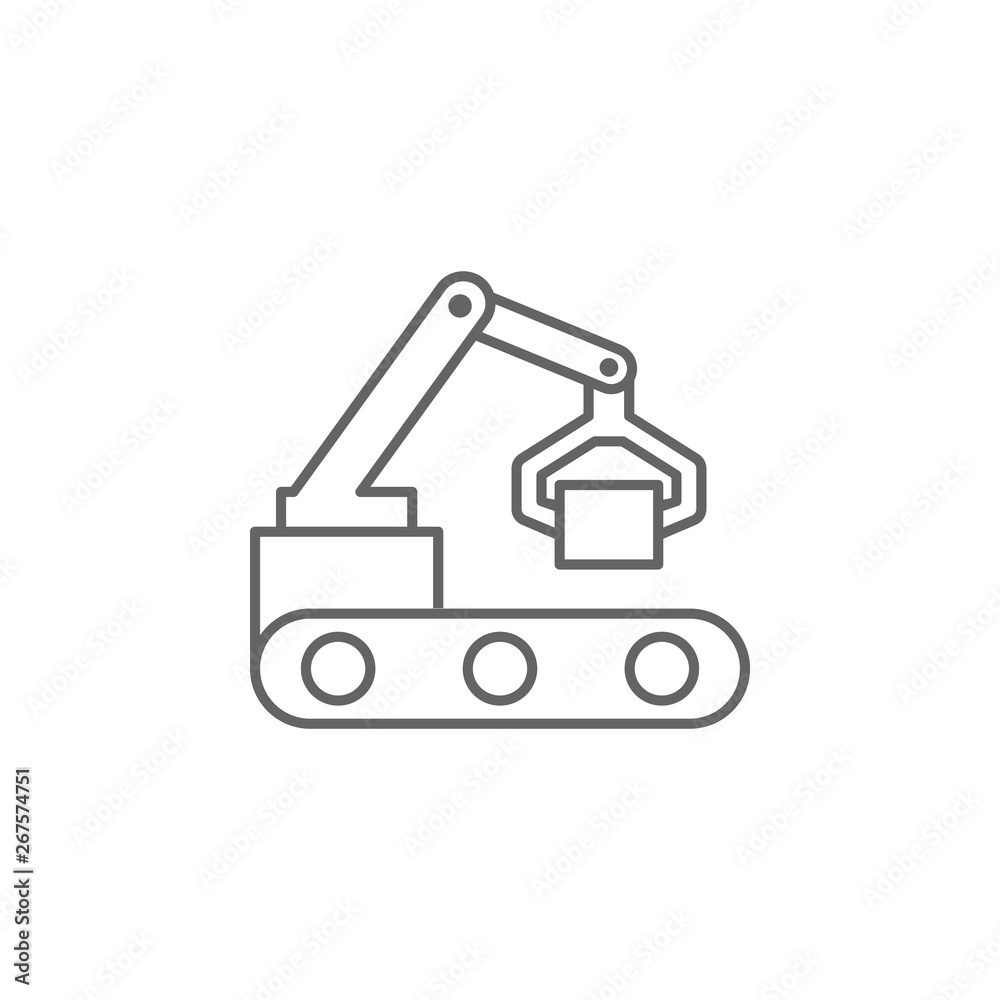 Industry flat, arm, automation, industrial, machine, robot, technology icon