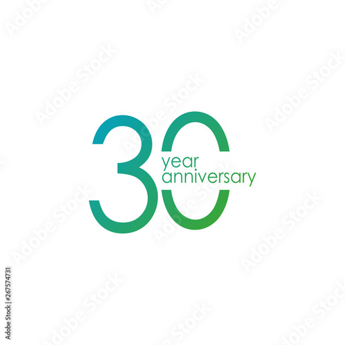 30 Year Anniversary Vector Template Design Illustration