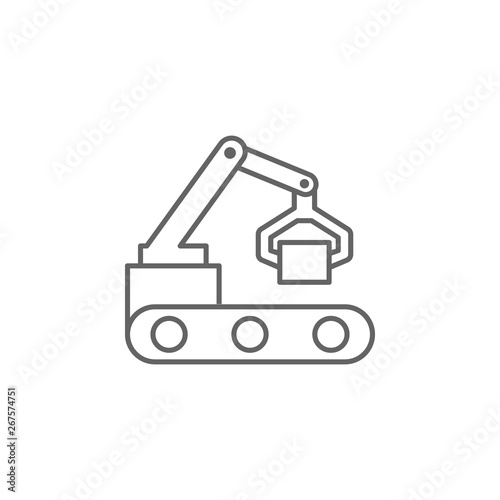 Industry flat, arm, automation, industrial, machine, robot, technology icon