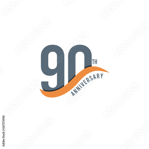 90 Year Anniversary Vector Template Design Illustration