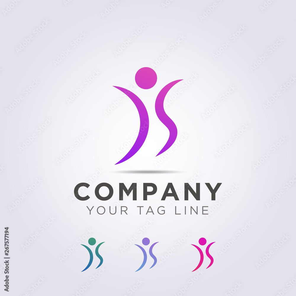 Fototapeta premium logo template forms people are dancing to your business and company