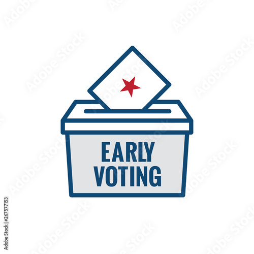 Early Voting Icon with Vote, Icon, and Patriotic Symbolism and Colors