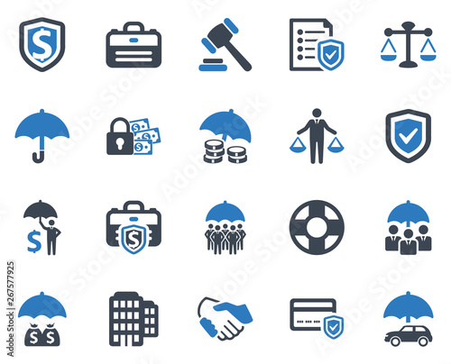 Business Insurance Icon Set - (Blue Series)