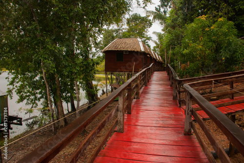 Wooden houses on an island ...