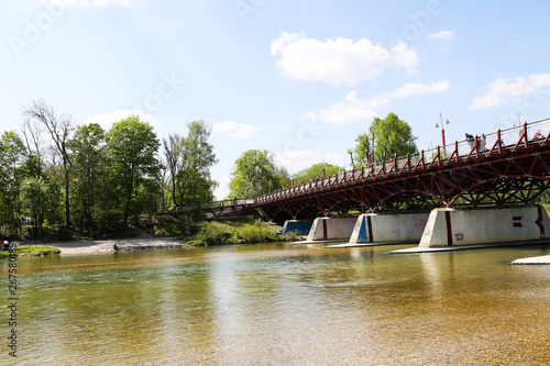 Thalkirchner bridge in Munich, Isar, Isarauen photo