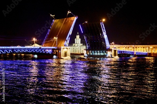 Palace bridge russia saintpetersburg river neva photo