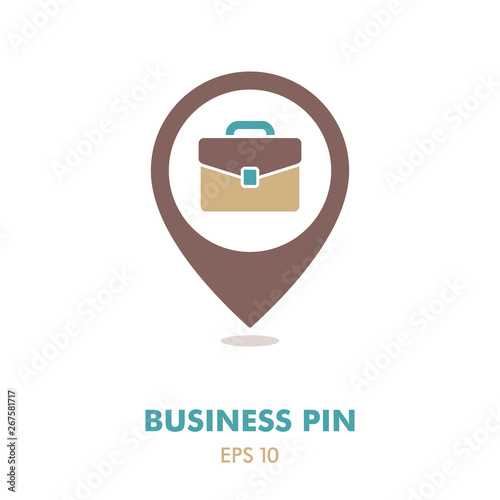 Free Download Briefcase outline pin map icon. Business sign - GFXLoad