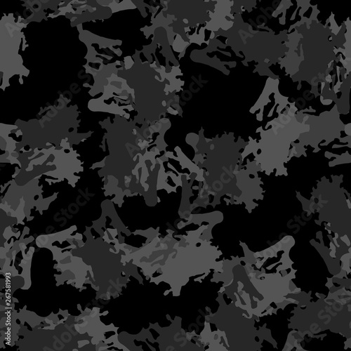 Urban camouflage of various shades of black and grey colors