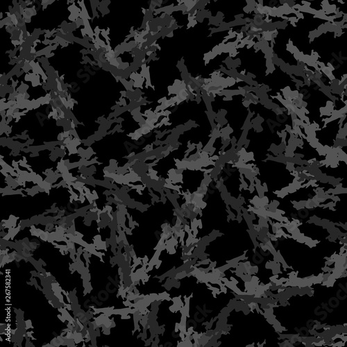 Urban camouflage of various shades of black and grey colors