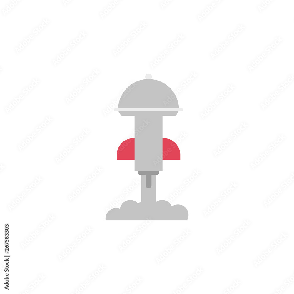 Food delivery, cloche, eat, food, restaurant, rocket color icon