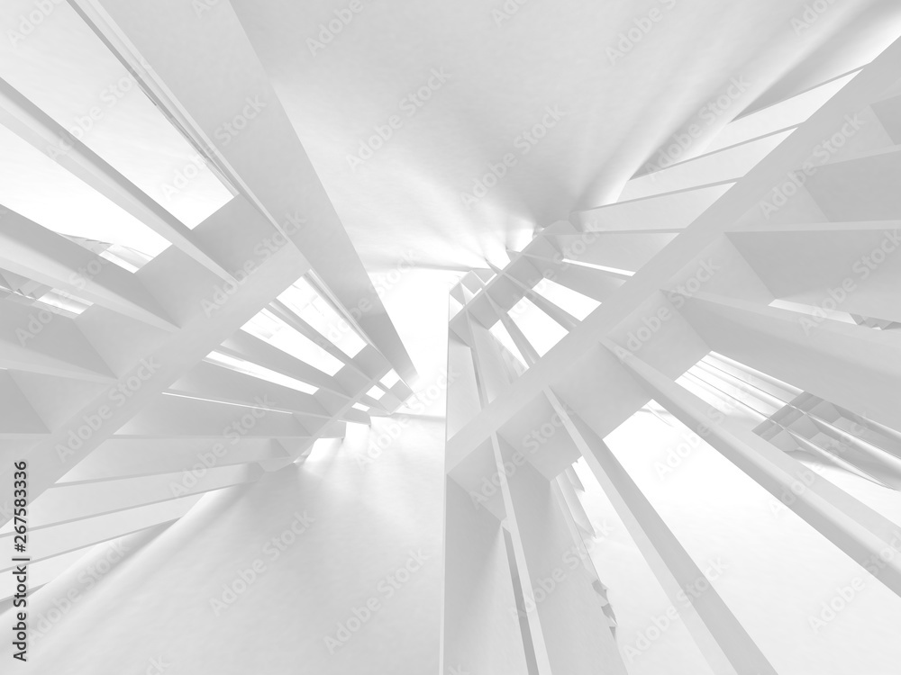 Obraz premium Futuristic White Architecture Design Background