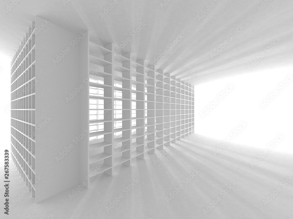 Fototapeta premium Futuristic White Architecture Design Background