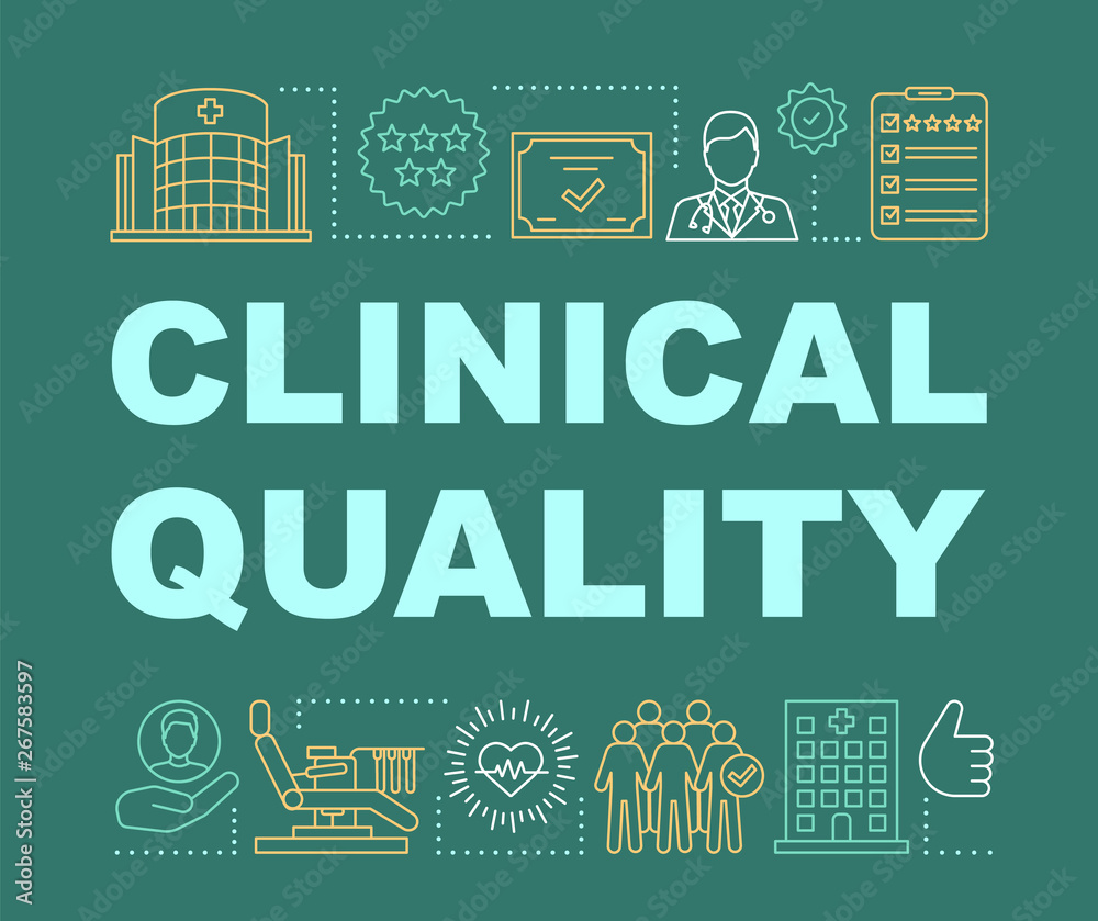 Naklejka premium Clinical quality word concepts banner