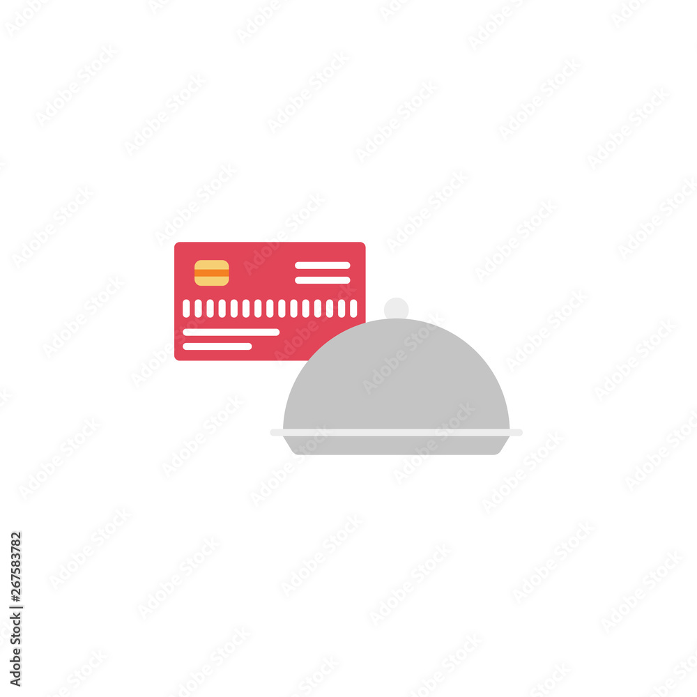 card, cloche, credit, food color icon card, cloche, credit, food color icon