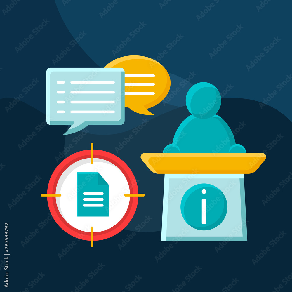 Target of support flat concept vector icon Target of support flat concept vector icon