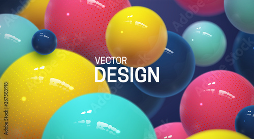 Abstract background with dynamic 3d spheres