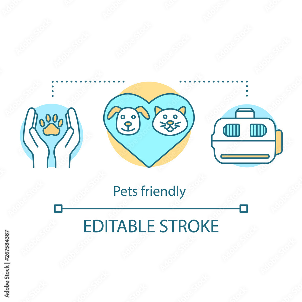Fototapeta premium Pets friendly hotel concept icon
