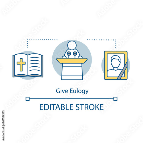 Give eulogy concept icon