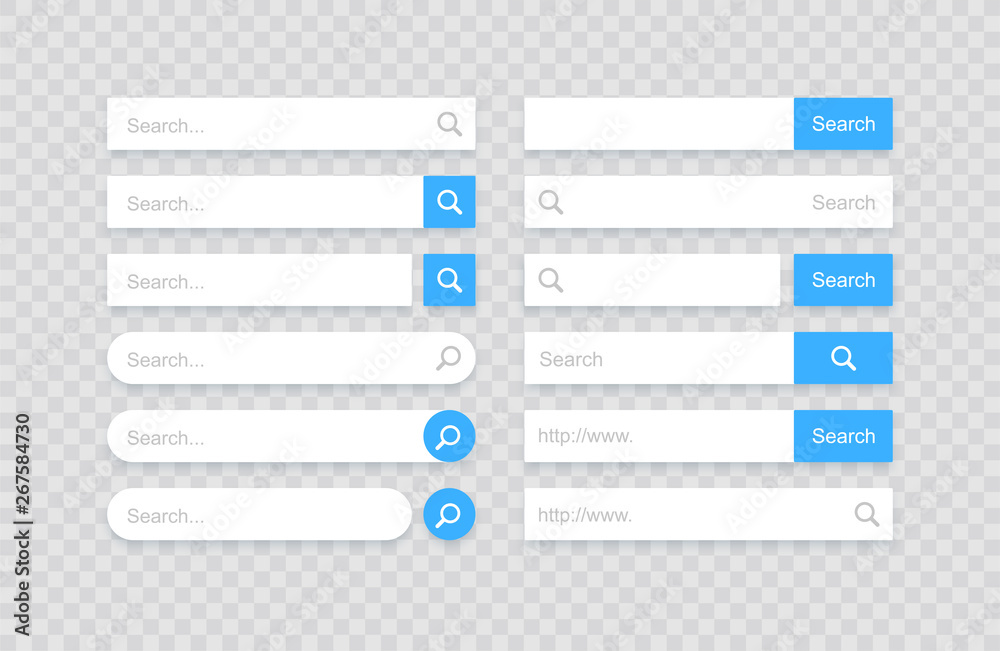 Set www search bar icons. Vector illustration isolated on white ...