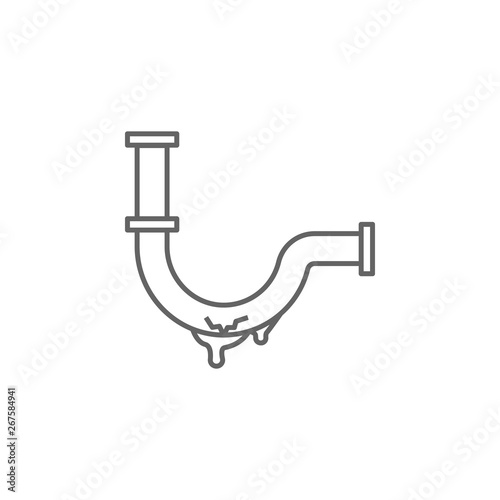 Plumber, water pipe, broken icon. Element of plumber icon. Thin line icon for website design and development, app development. Premium icon